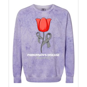 ParkinsonS Disease Awareness April Month Red Tulip Colorblast Crewneck Sweatshirt