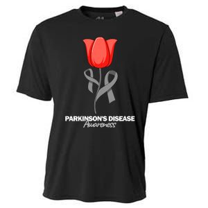 ParkinsonS Disease Awareness April Month Red Tulip Cooling Performance Crew T-Shirt