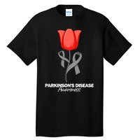 ParkinsonS Disease Awareness April Month Red Tulip Tall T-Shirt