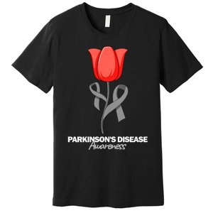 ParkinsonS Disease Awareness April Month Red Tulip Premium T-Shirt