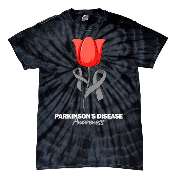 ParkinsonS Disease Awareness April Month Red Tulip Tie-Dye T-Shirt