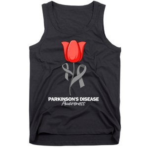 ParkinsonS Disease Awareness April Month Red Tulip Tank Top