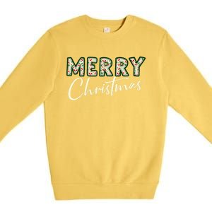 Pretty Decorative And Stylish Applique Style Merry Christmas Tank Top Premium Crewneck Sweatshirt