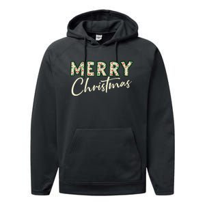 Pretty Decorative And Stylish Applique Style Merry Christmas Tank Top Performance Fleece Hoodie