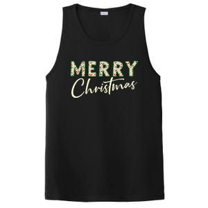 Pretty Decorative And Stylish Applique Style Merry Christmas Tank Top PosiCharge Competitor Tank