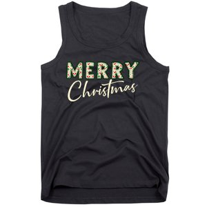 Pretty Decorative And Stylish Applique Style Merry Christmas Tank Top Tank Top