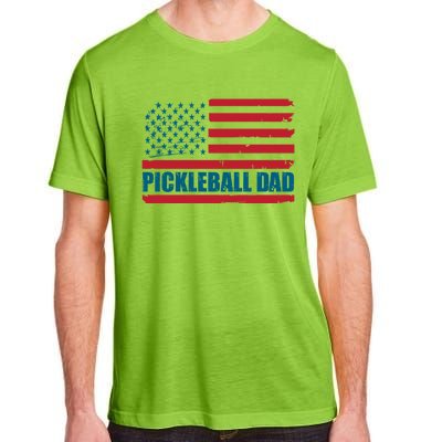 Pickleball Dad American Us Flag Vintage 4th Of July Dad Great Gift Adult ChromaSoft Performance T-Shirt