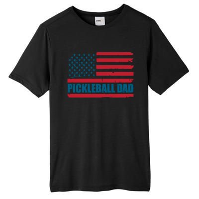 Pickleball Dad American Us Flag Vintage 4th Of July Dad Great Gift Tall Fusion ChromaSoft Performance T-Shirt