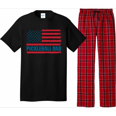 Pickleball Dad American Us Flag Vintage 4th Of July Dad Great Gift Pajama Set