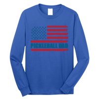 Pickleball Dad American Us Flag Vintage 4th Of July Dad Great Gift Long Sleeve Shirt