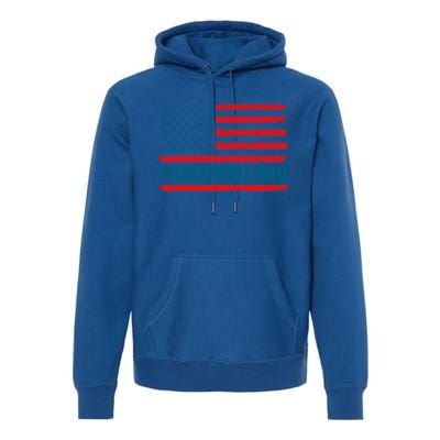 Pickleball Dad American Us Flag Vintage 4th Of July Dad Great Gift Premium Hoodie