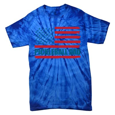 Pickleball Dad American Us Flag Vintage 4th Of July Dad Great Gift Tie-Dye T-Shirt