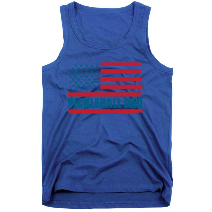 Pickleball Dad American Us Flag Vintage 4th Of July Dad Great Gift Tank Top