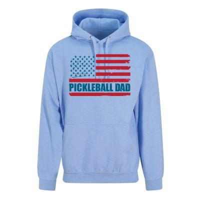 Pickleball Dad American Us Flag Vintage 4th Of July Dad Great Gift Unisex Surf Hoodie