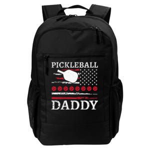 Pickleball Daddy American Flag Dad Funny Retired Sport Daily Commute Backpack