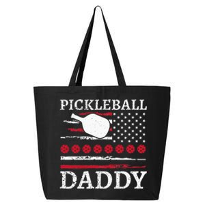 Pickleball Daddy American Flag Dad Funny Retired Sport 25L Jumbo Tote