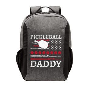 Pickleball Daddy American Flag Dad Funny Retired Sport Vector Backpack