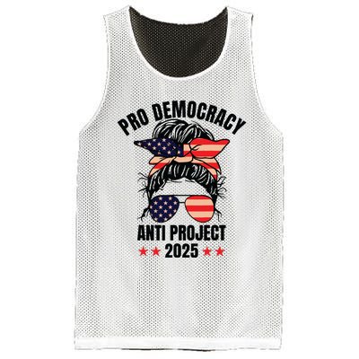 Pro Democracy Anti Project 2025 Stop Project 2025 Messy Bun Mesh Reversible Basketball Jersey Tank