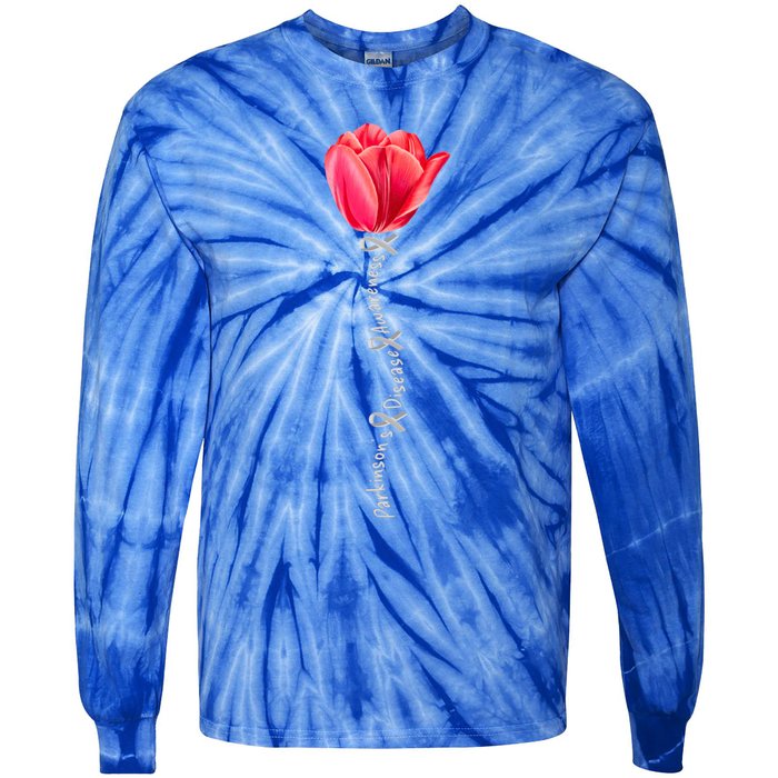 ParkinsonS Disease Awareness Tulip April Month Cool Gift Tie-Dye Long Sleeve Shirt