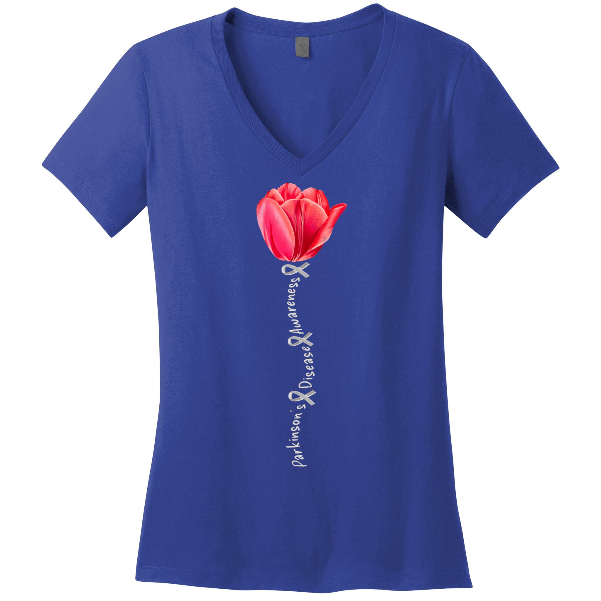 ParkinsonS Disease Awareness Tulip April Month Cool Gift Women's V-Neck T-Shirt