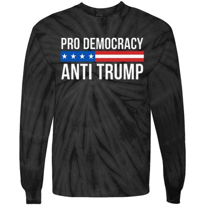 Pro Democracy Anti Trump Tie-Dye Long Sleeve Shirt