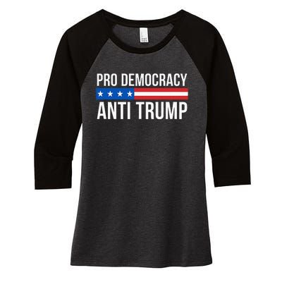 Pro Democracy Anti Trump Women's Tri-Blend 3/4-Sleeve Raglan Shirt