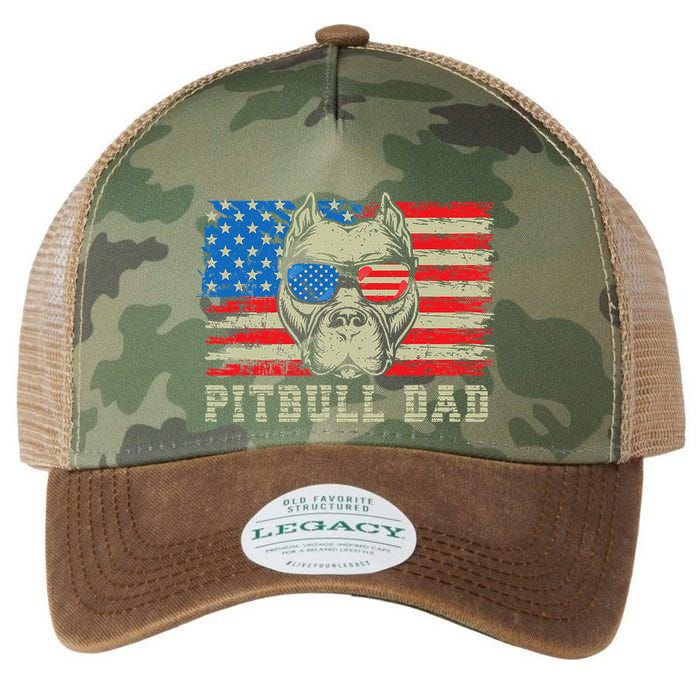 Pitbull Dad American Pit Bull Dog Us Flag 4th Of July Legacy Tie Dye Trucker Hat