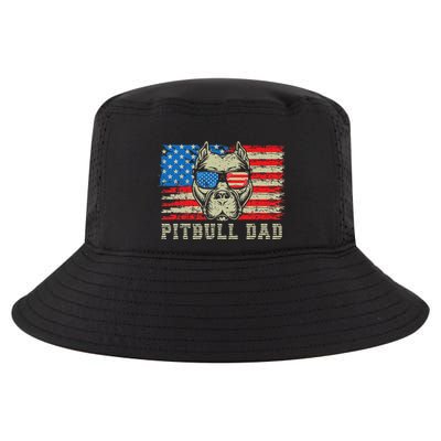 Pitbull Dad American Pit Bull Dog Us Flag 4th Of July Cool Comfort Performance Bucket Hat