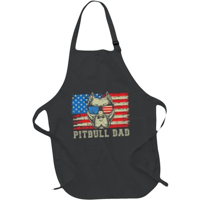 Pitbull Dad American Pit Bull Dog Us Flag 4th Of July Apron