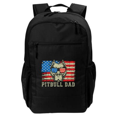 Pitbull Dad American Pit Bull Dog Us Flag 4th Of July Backpack
