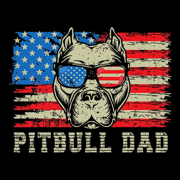 Pitbull Dad American Pit Bull Dog Us Flag 4th Of July Sustainable Bucket Hat