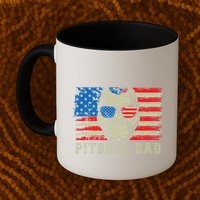 Pitbull Dad American Pit Bull Dog Us Flag 4th Of July Mug