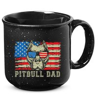 Pitbull Dad American Pit Bull Dog Us Flag 4th Of July 15oz Campfire Ceramic Mug