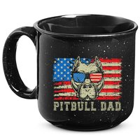 Pitbull Dad American Pit Bull Dog Us Flag 4th Of July 15oz Campfire Ceramic Mug