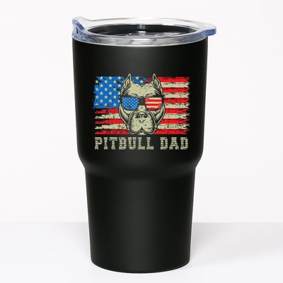 Pitbull Dad American Pit Bull Dog Us Flag 4th Of July Tumbler