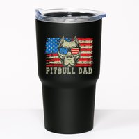 Pitbull Dad American Pit Bull Dog Us Flag 4th Of July Tumbler
