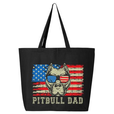 Pitbull Dad American Pit Bull Dog Us Flag 4th Of July 25L Jumbo Tote