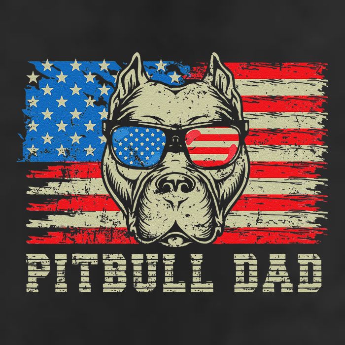 Pitbull Dad American Pit Bull Dog Us Flag 4th Of July 25L Jumbo Tote