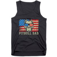 Pitbull Dad American Pit Bull Dog Us Flag 4th Of July Tank Top