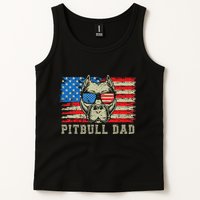 Pitbull Dad American Pit Bull Dog Us Flag 4th Of July Tank Top