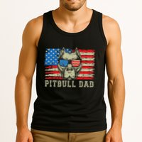 Pitbull Dad American Pit Bull Dog Us Flag 4th Of July Tank Top