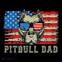 Pitbull Dad American Pit Bull Dog Us Flag 4th Of July Visor