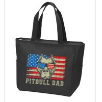 Pitbull Dad American Pit Bull Dog Us Flag 4th Of July Zip Tote Bag