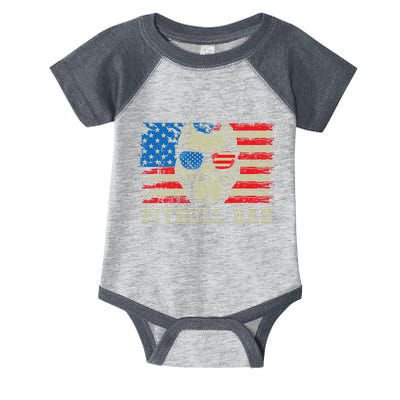 Pitbull Dad American Pit Bull Dog Us Flag 4th Of July Infant Baby Jersey Bodysuit