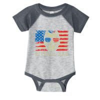 Pitbull Dad American Pit Bull Dog Us Flag 4th Of July Infant Baby Jersey Bodysuit