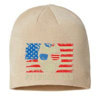 Pitbull Dad American Pit Bull Dog Us Flag 4th Of July Sustainable Beanie