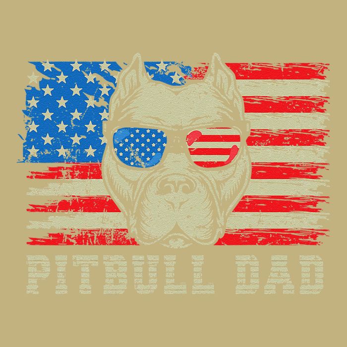 Pitbull Dad American Pit Bull Dog Us Flag 4th Of July Magnet