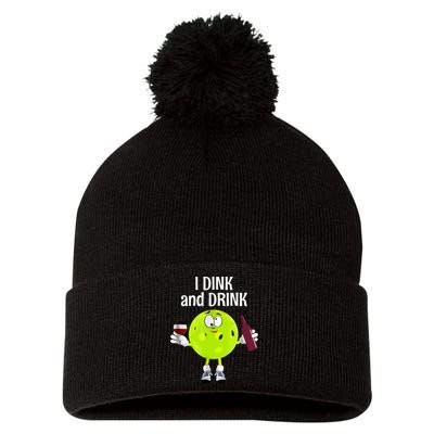Pickleball Dink And Drink Pom Pom 12in Knit Beanie