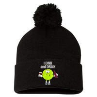 Pickleball Dink And Drink Pom Pom 12in Knit Beanie