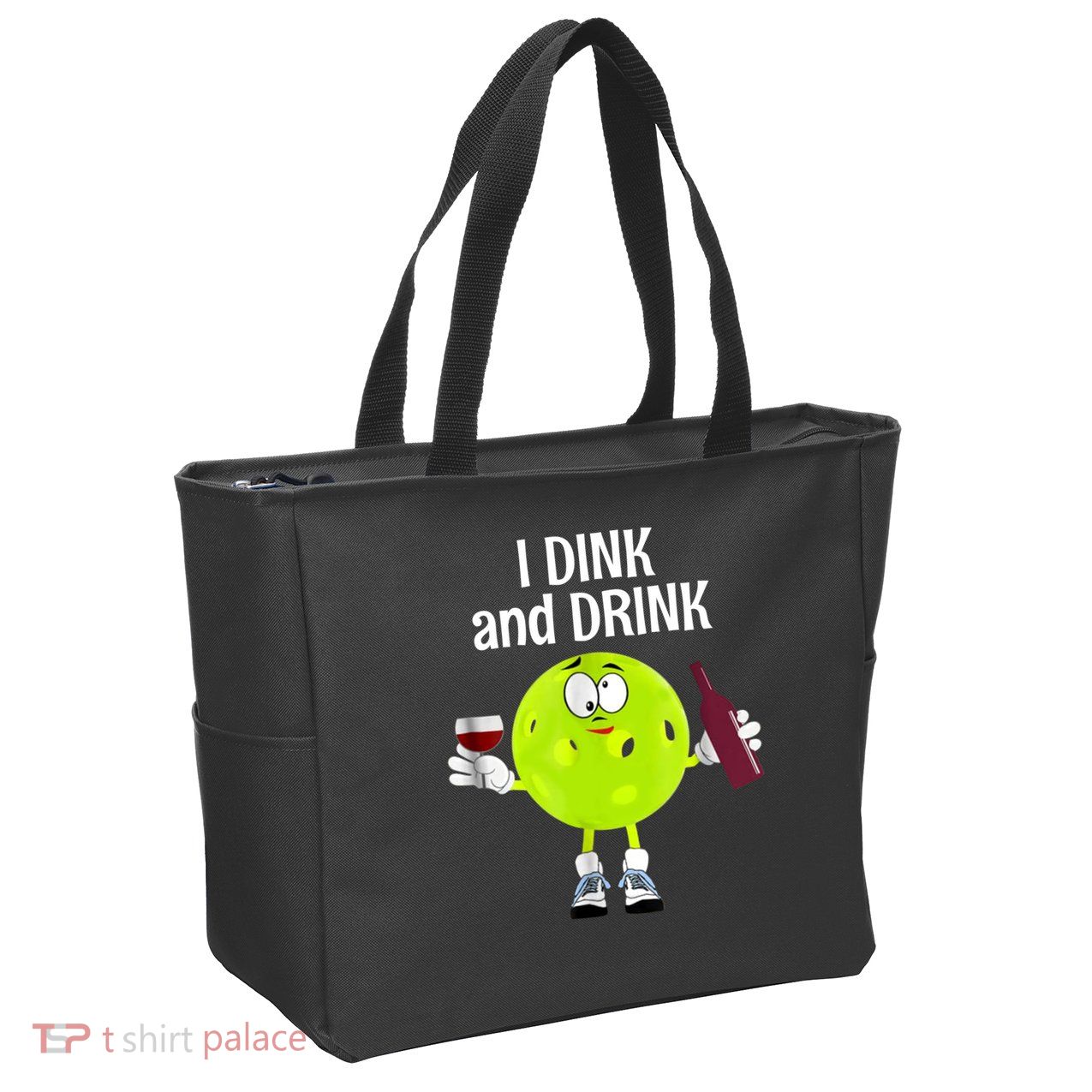 Pickleball Dink And Drink Zip Tote Bag